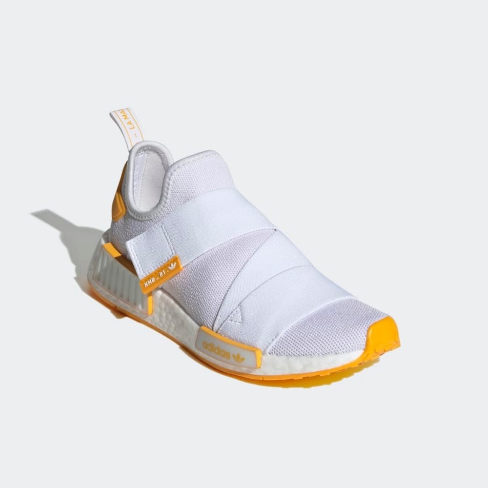 ADIDAS NMD_R1 STRAP SHOES-Women’s Size 7.5-cloud white/collegiate gold BNIB
